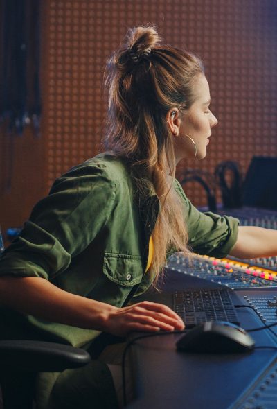 Recording studio interior for Pop Music Studios